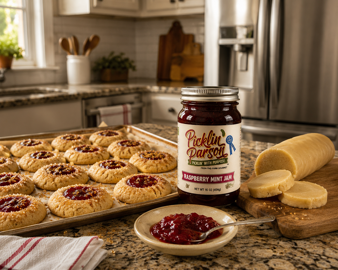 Jam Thumbprint Cookies with Picklin’ Parson Preserves