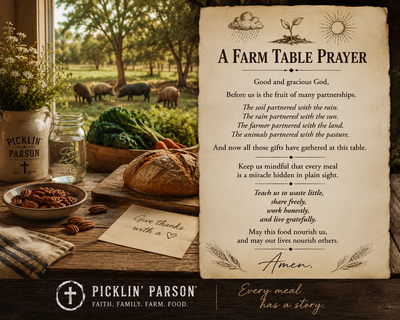 A Farm Table Prayer – Picklin' Parson